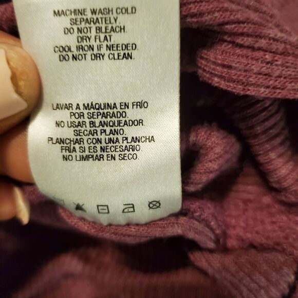 Simply Styled ribbed purple long sleeve high low hem tunic size large - Picture 6 of 6